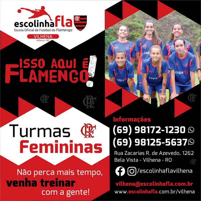 Escolinha do Flamengo será inaugurada no próximo sábado em Vilhena; aulas serão no Clube da Asmuv