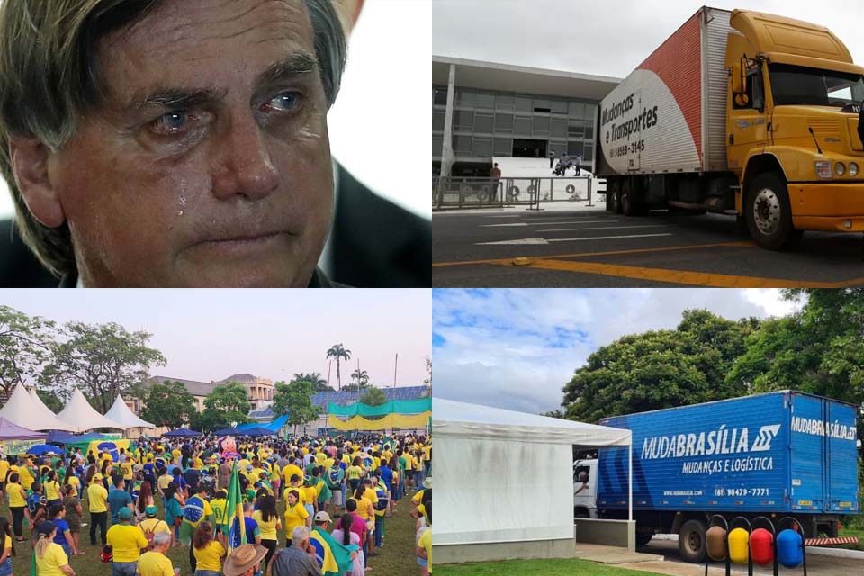Caminhões de mudança nos palácios do Planalto e Alvorada são sinais de adeus a Bolsonaro: acabou o devaneio e é hora de desmontar as barracas em Rondônia