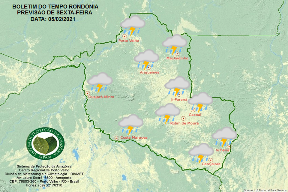 Confira a previsão do tempo para esta sexta-feira em Rondônia