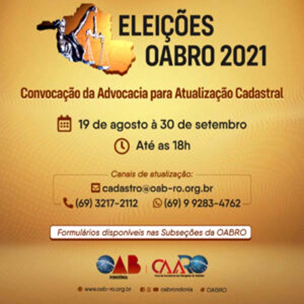 Advogados devem atualizar dados cadastrais para participar das eleições da OAB