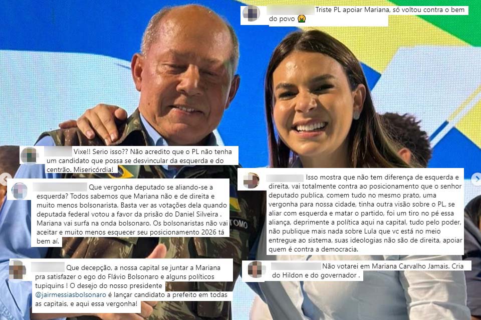 Presidente municipal do PL é criticado por seguidores após declarar apoio à candidatura de Mariana Carvalho