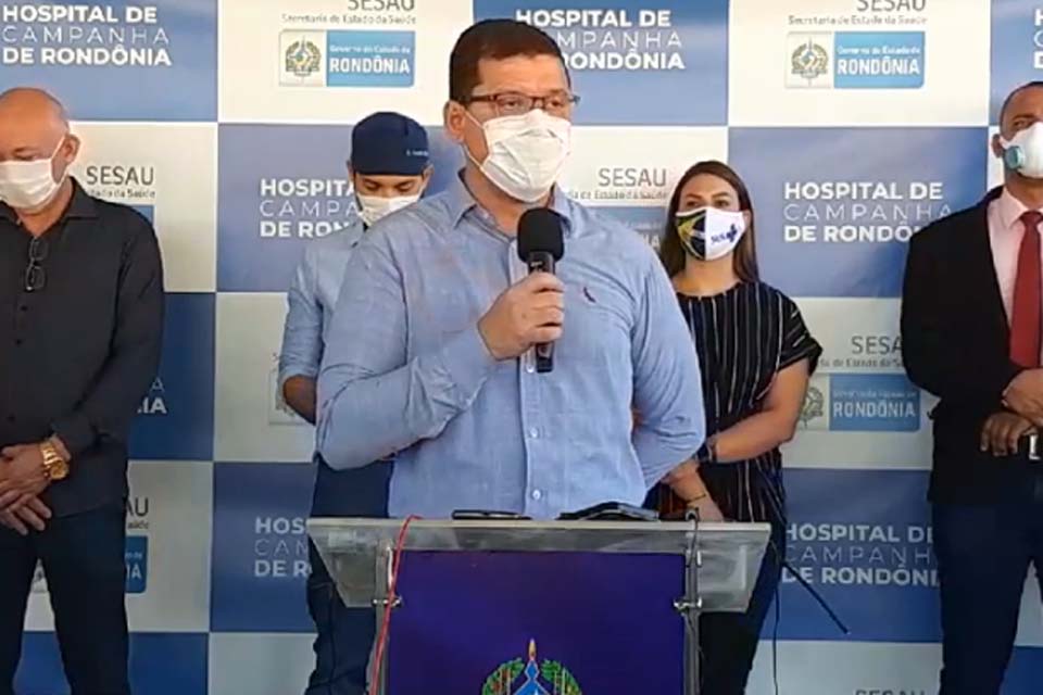 Governador Marcos Rocha e autoridades políticas e militares inauguram Hospital de Campanha em Porto Velho