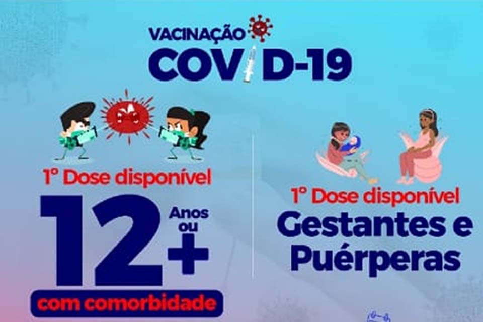 Município amplia vacinação para adolescentes de 12 anos ou mais com comorbidades