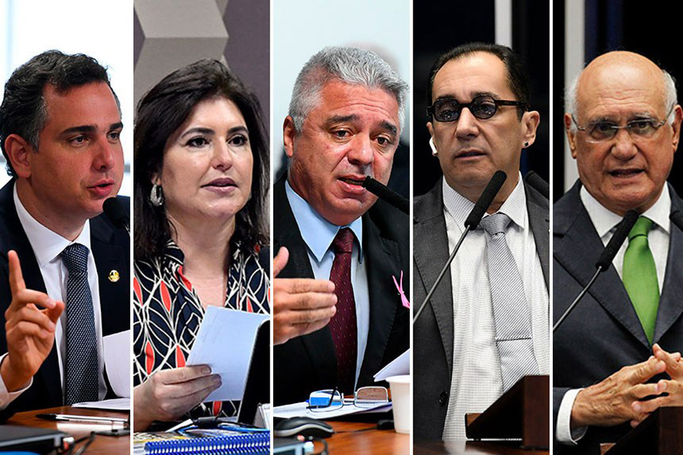 Cinco senadores disputam a Presidência do Senado nesta segunda-feira