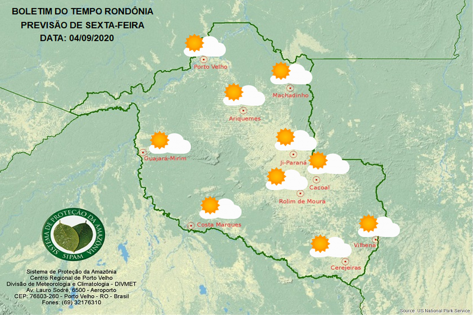 Confira a previsão do tempo para esta sexta-feira em Rondônia