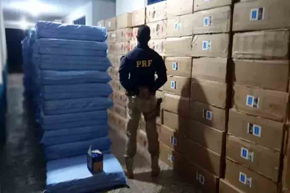 PRF apreende 80.500 maços de cigarros contrabandeado da Bolívia