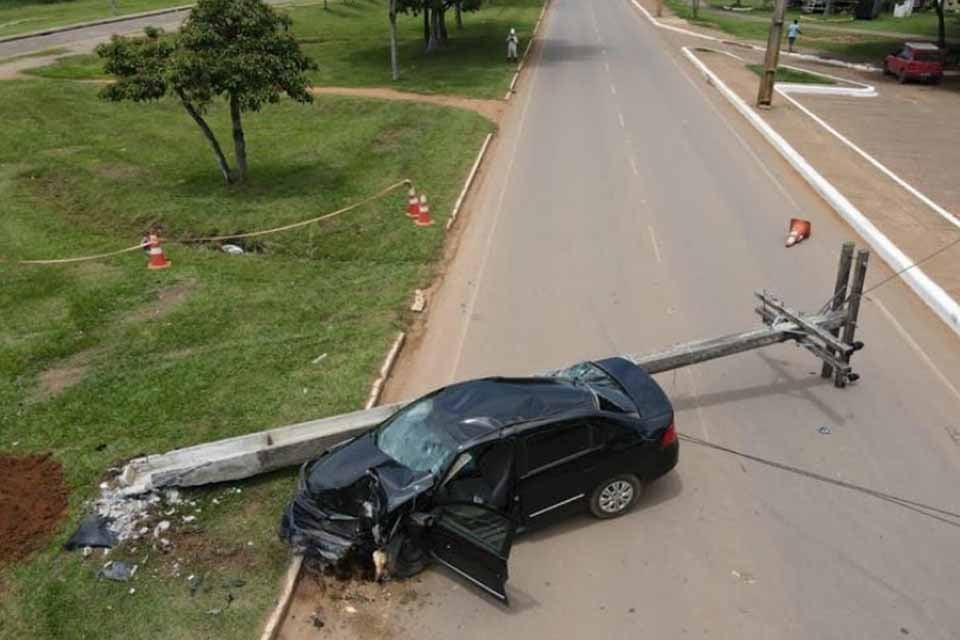 Em um ano, 245 colisões de veículos em postes são registradas em Rondônia