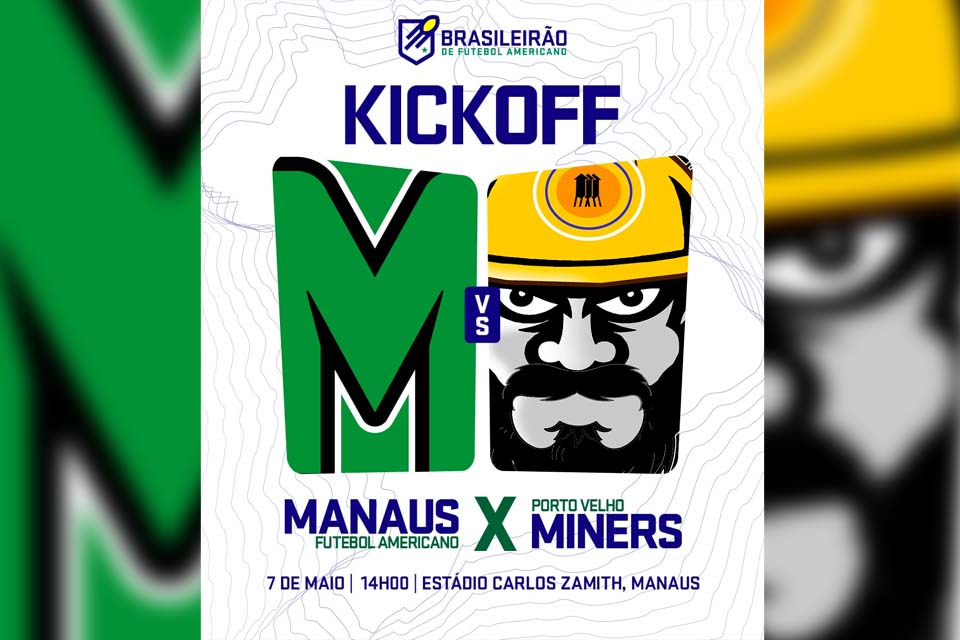 Manaus FA e Porto Velho Miners se enfrentam na abertura do Brasileirão de Futebol Americano