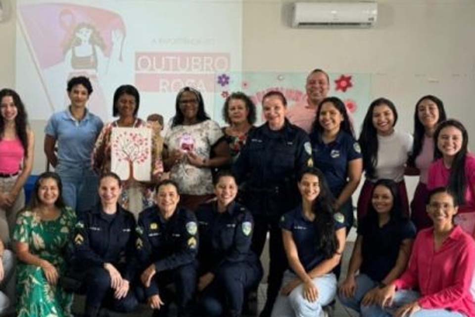 Policiais femininas do 3º BPM participam da campanha “Outubro Rosa” em Vilhena