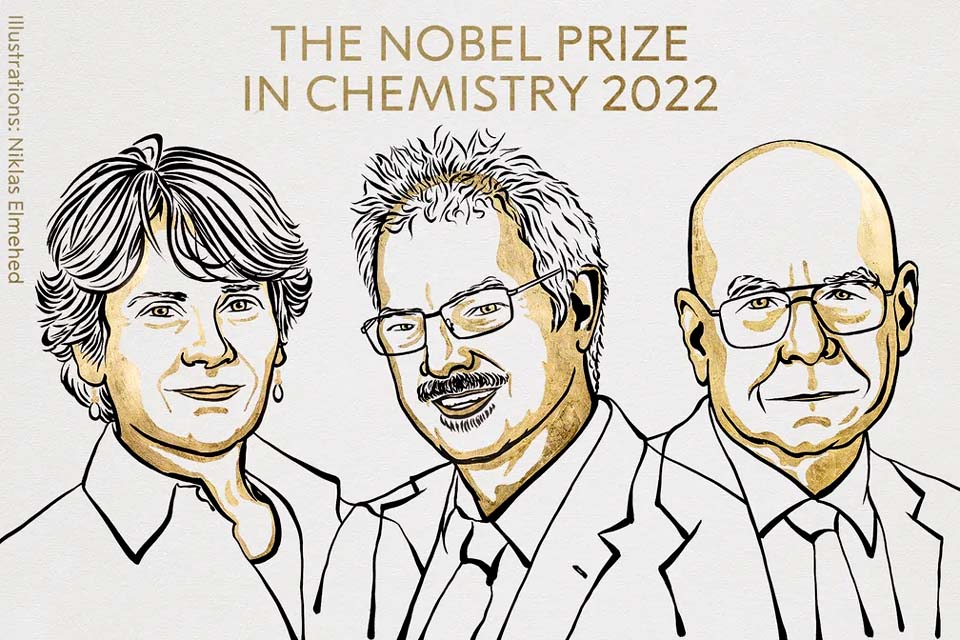 Nobel de Química 2022 vai para trio que desenvolveu ferramenta criativa para construção de moléculas