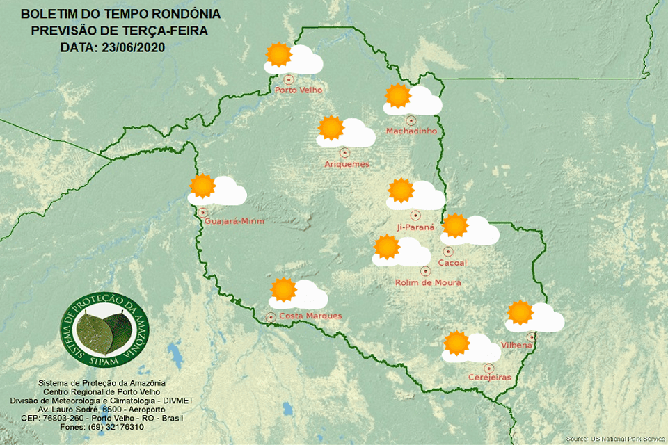 Confira a previsão do tempo para esta terça-feira em Rondônia