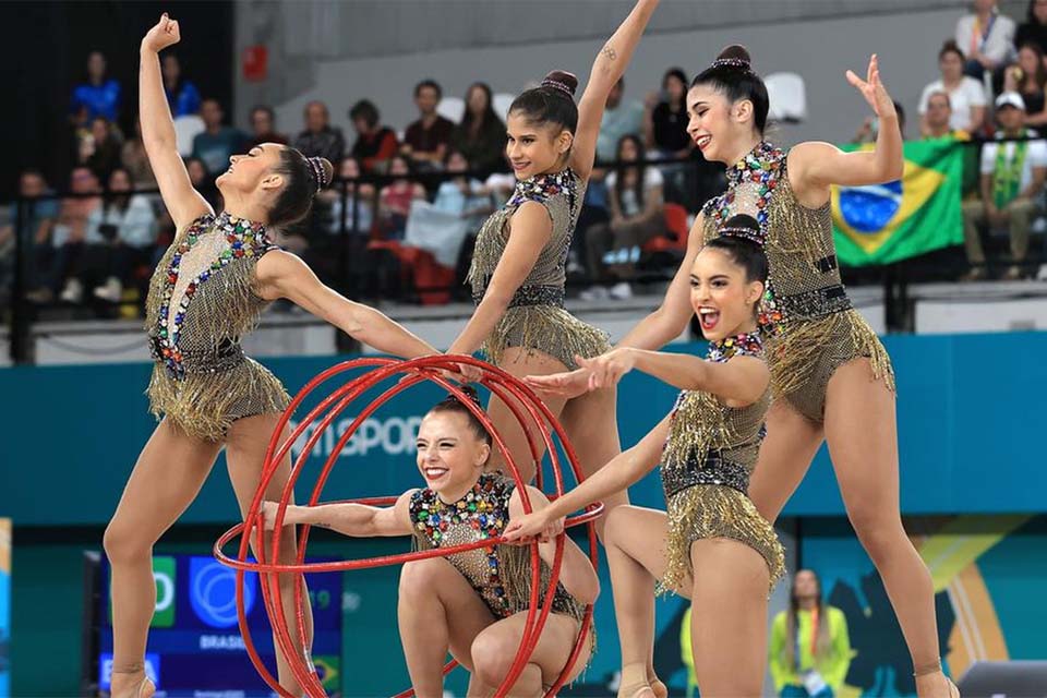 Ginástica rítmica do Brasil tem jornada dourada no Pan de Santiago