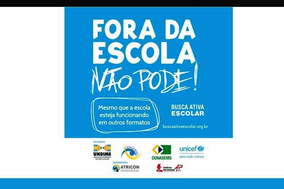 Municípios de Rondônia têm até sexta-feira (24/9) para responder levantamento sobre implementação da estratégia Busca Ativa Escolar 