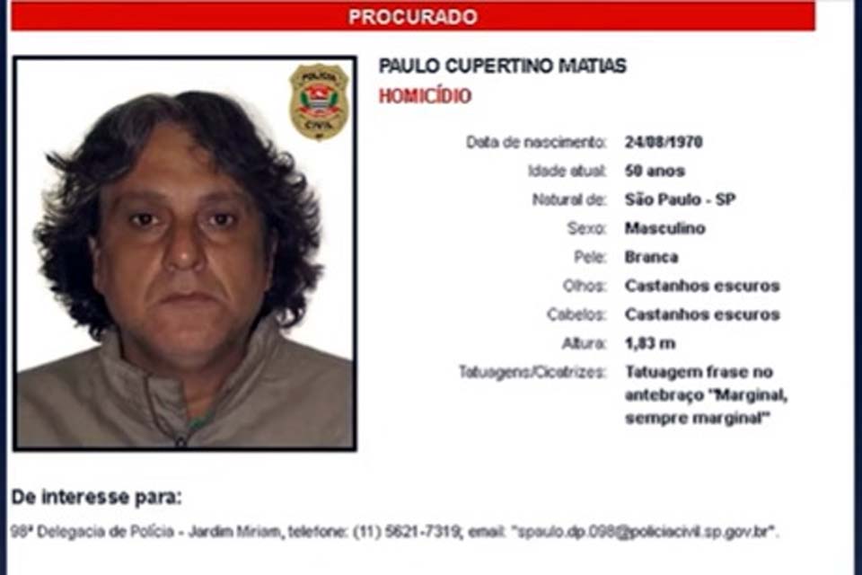 Paulo Cupertino, assassino de Rafael Miguel, é preso no Paraná