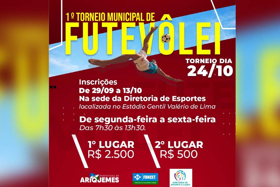 Funcet abre inscrições para o 1º torneio municipal de futevôlei