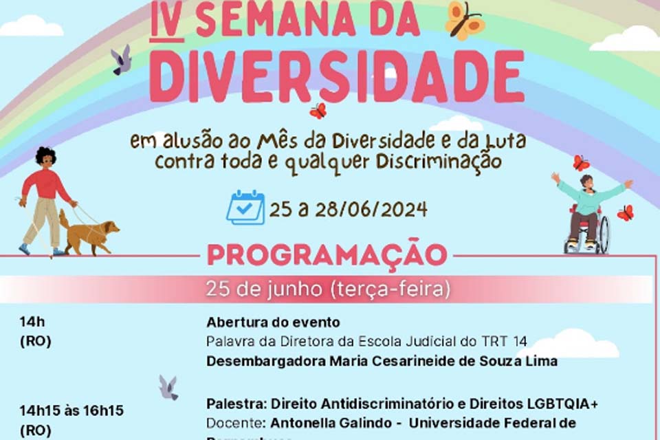 4ª Semana da Diversidade no TRT-14 tem início com palestras e reflexões sobre inclusão