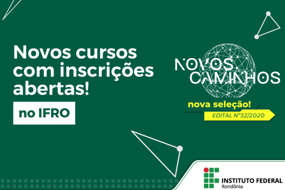 IFRO oferta 5 mil novas vagas pelo Programa Novos Caminhos em cursos de curta duração