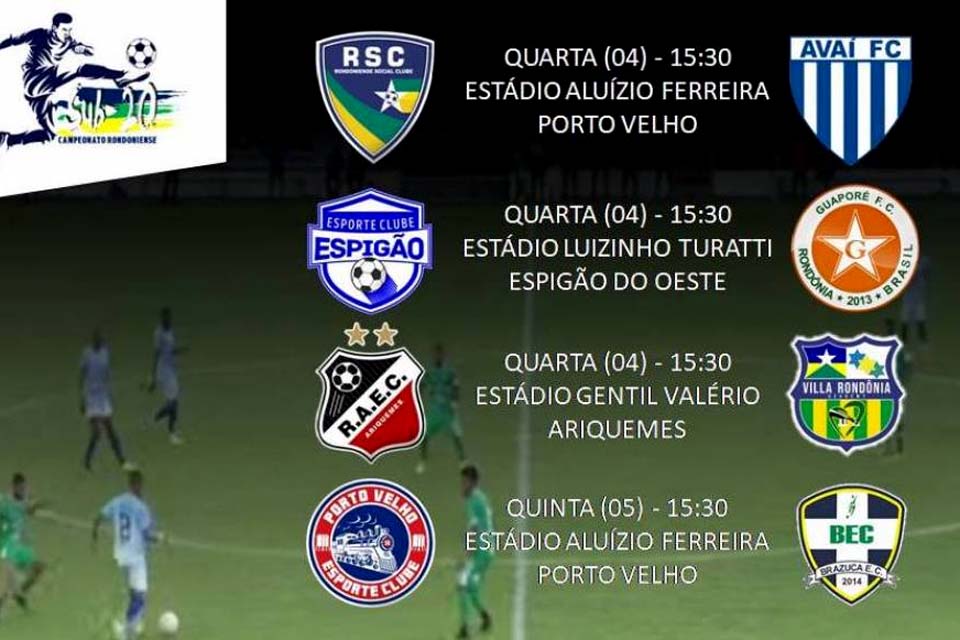 Três jogos abrem hoje a 4ª rodada do Rondoniense Sub-20; Porto Velho x Brazuca fecham a rodada na quinta  