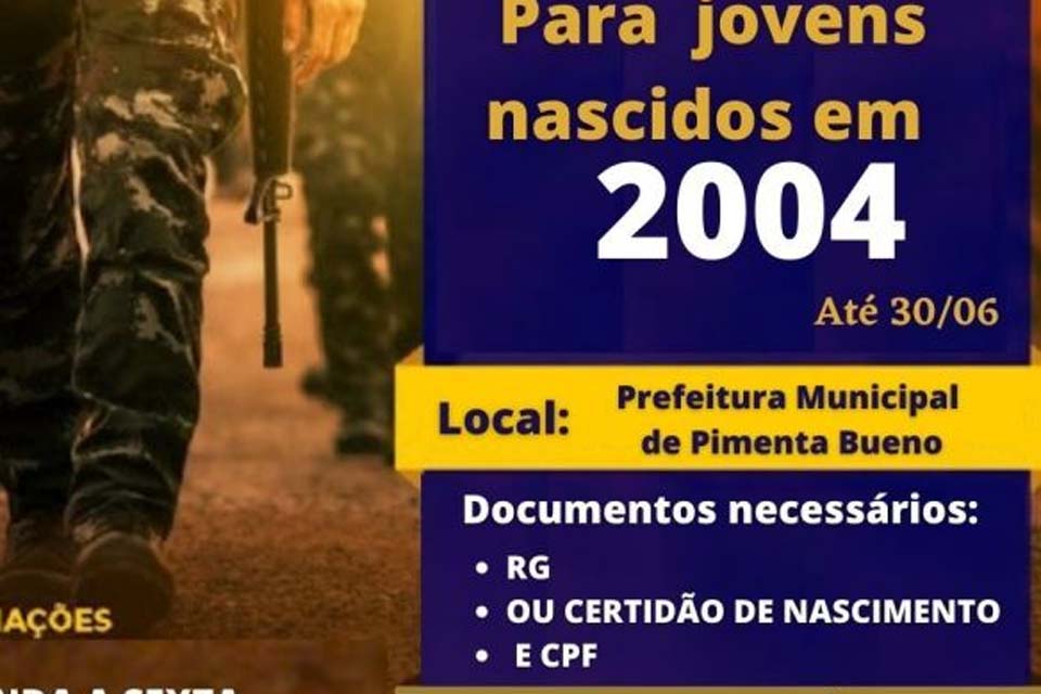 Nascidos em 2004 devem ficar atentos quanto ao período de alistamento para o Serviço Miitar