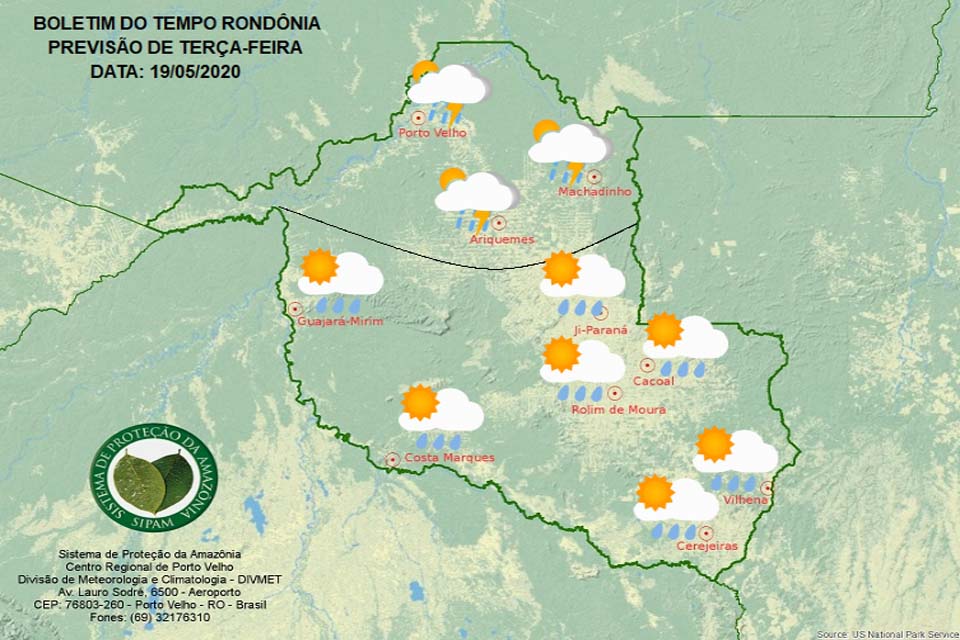 Confira a previsão do tempo para esta terça-feira em Rondônia