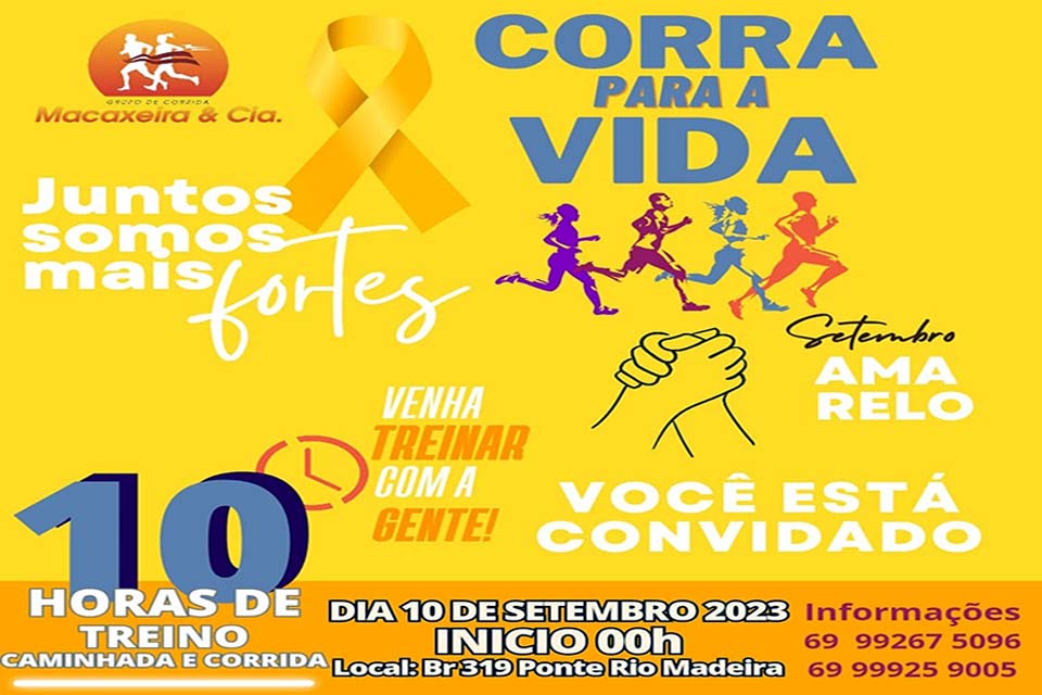 CORRA PARA A VIDA: Evento acontece neste domingo, 10, em Porto Velho