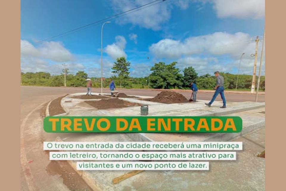 Semod trabalha para entregar em tempo hábil praça no trevo da entrada da cidade