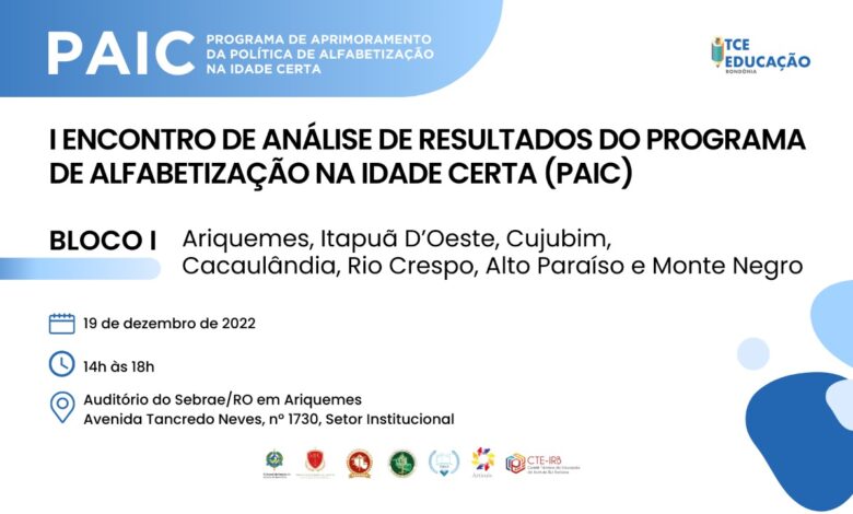 TCE-RO realiza em Ariquemes I Encontro para Análise dos Resultados do Programa de Alfabetização na Idade Certa (PAIC)