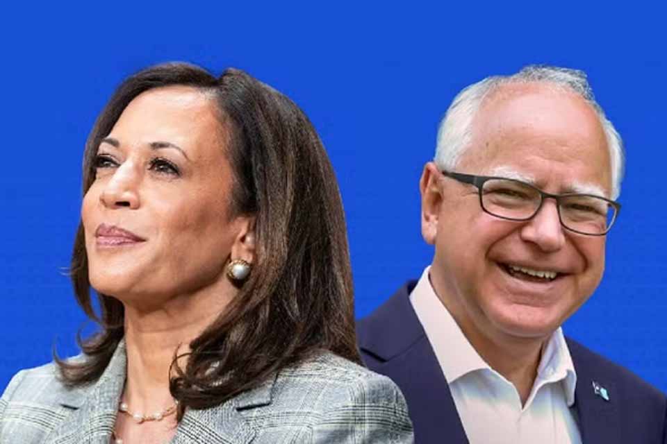 Kamala Harris escolhe progressista Tim Walz como vice democrata nas eleições dos EUA