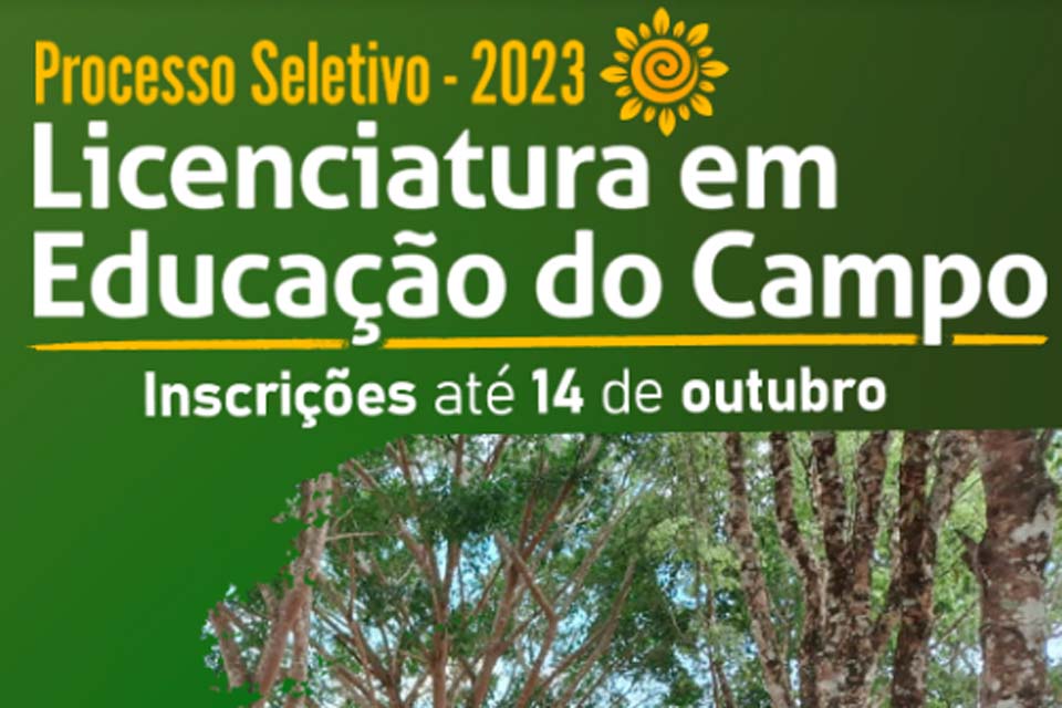 Inscrições abertas para Licenciatura em Educação do Campo na UNIR