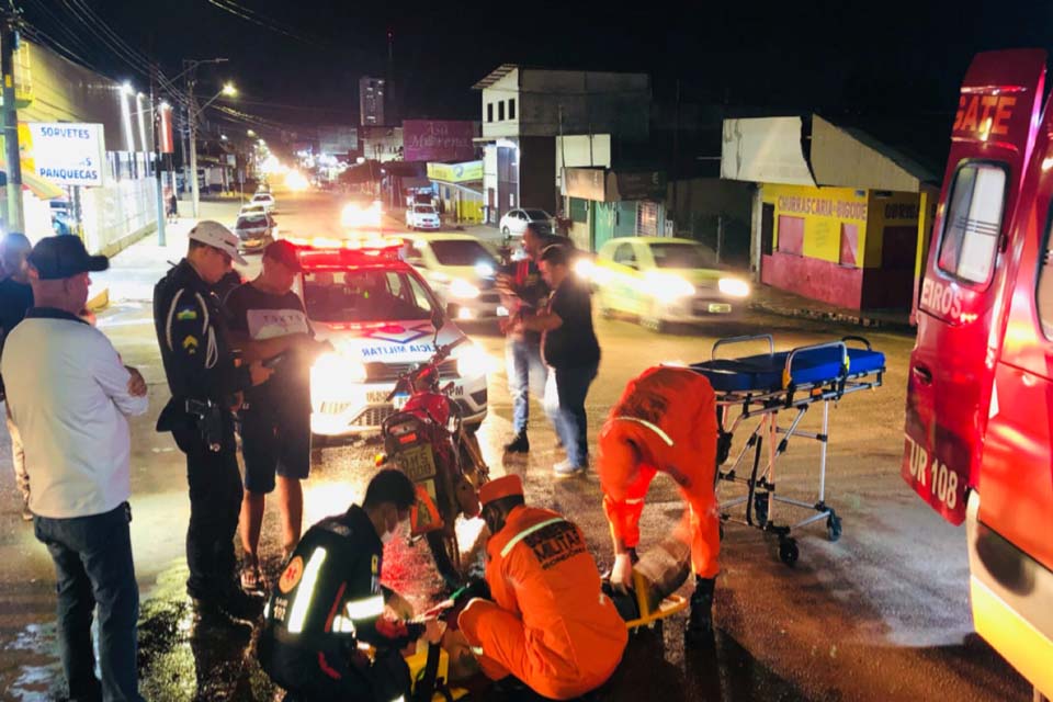 Motoboy fica ferido após colisão com carro em Porto Velho