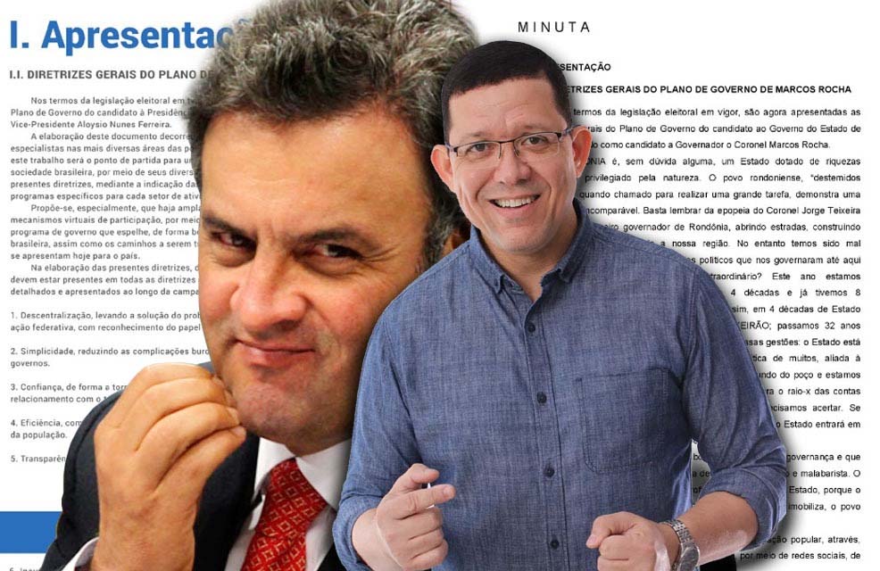 O que é isso, coronel? Marcos Rocha plagiou Plano de Governo da campanha do tucano Aécio Neves à Presidência da República