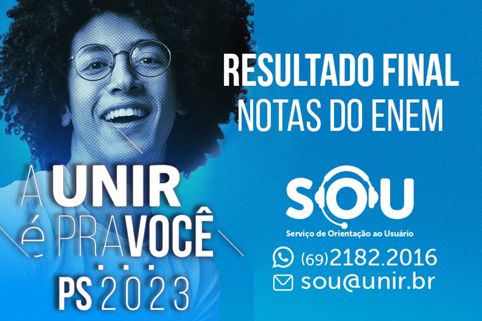 Divulgado resultado final do PS UNIR 2023 com notas do Enem