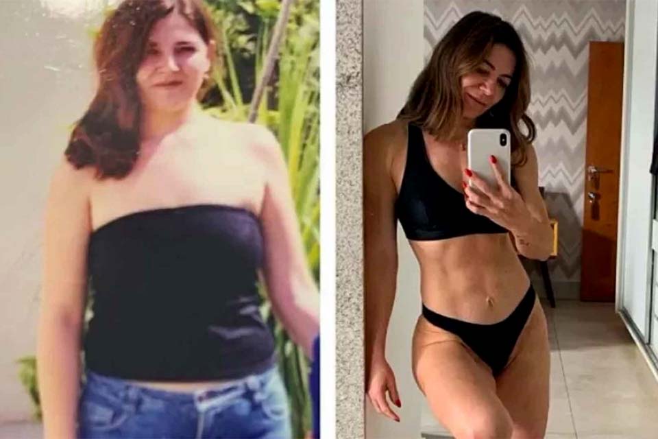 Mãe de Lucas Lucco mostra antes e depois de vida fitness