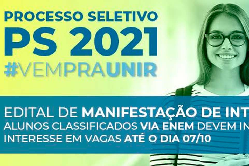 Manifestação de Interesse para vagas no primeiro semestre é até dia 07