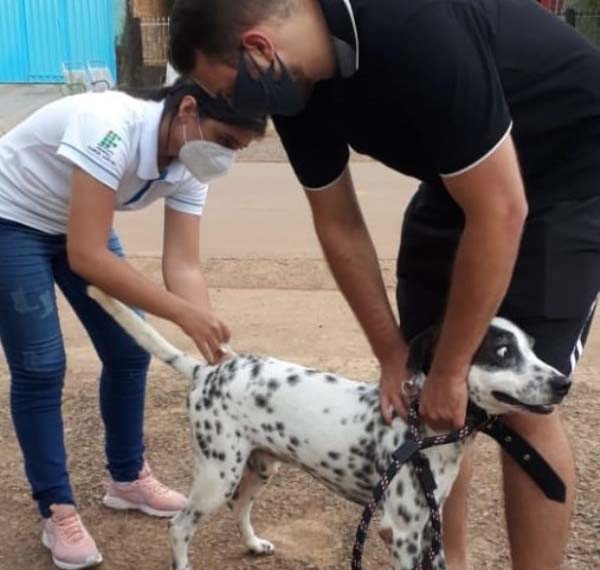 Acadêmicos do Curso de Medicina Veterinária do Campus Jaru participam da campanha municipal de vacinação antirrábica para cães e gatos