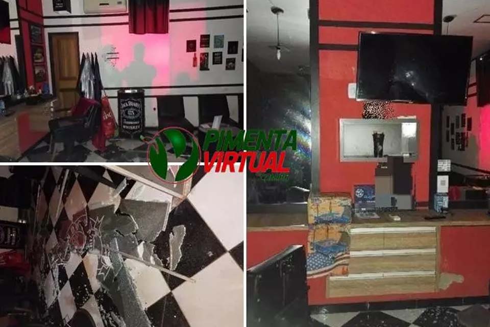 Barbearia em Pimenta Bueno é alvo de arrombamento e vandalismo