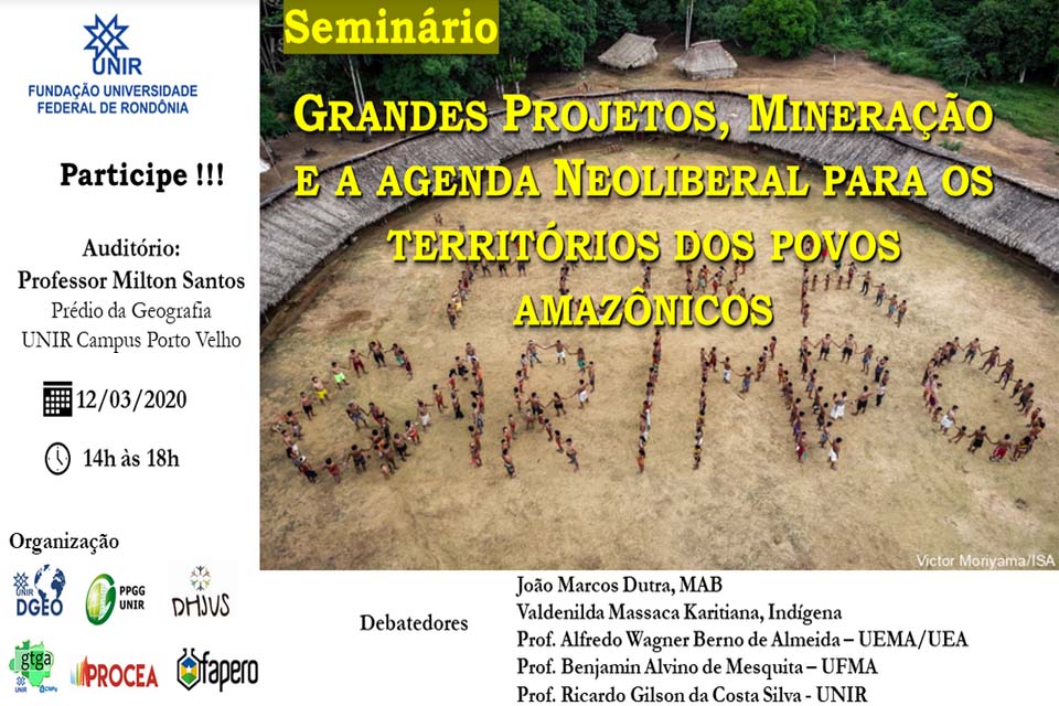 Abertas inscrições para o Seminário Grandes Projetos, Mineração e a agenda Neoliberal para os territórios dos povos amazônicos