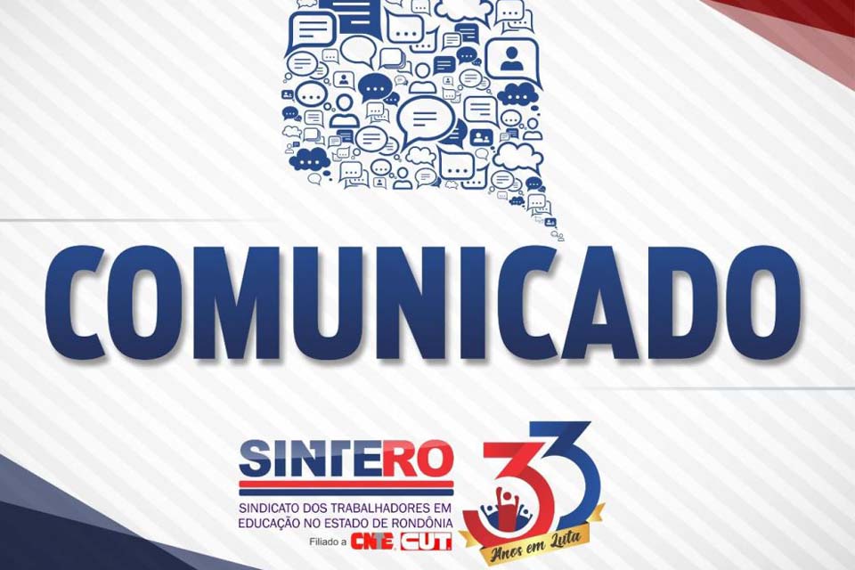 SINTERO comunica que está disponibilizando auxílio aos técnicos educacionais sobre  declaração do imposto de renda