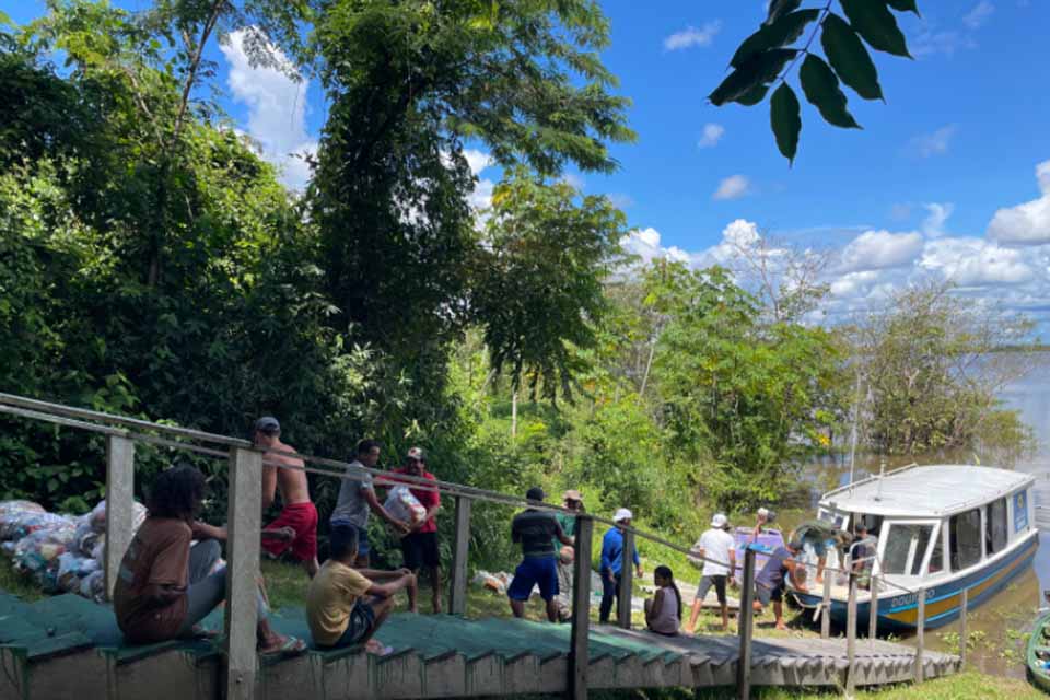 Em apoio ao MAB, Prefeitura de Porto Velho conclui entrega de cestas de alimentos na reserva do Lago do Cuniã