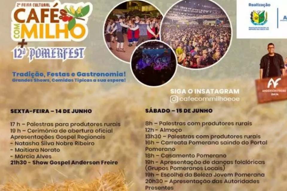 Espigão do Oeste celebra 43º aniversário com a 2ª Feira Cultural Café com Milho