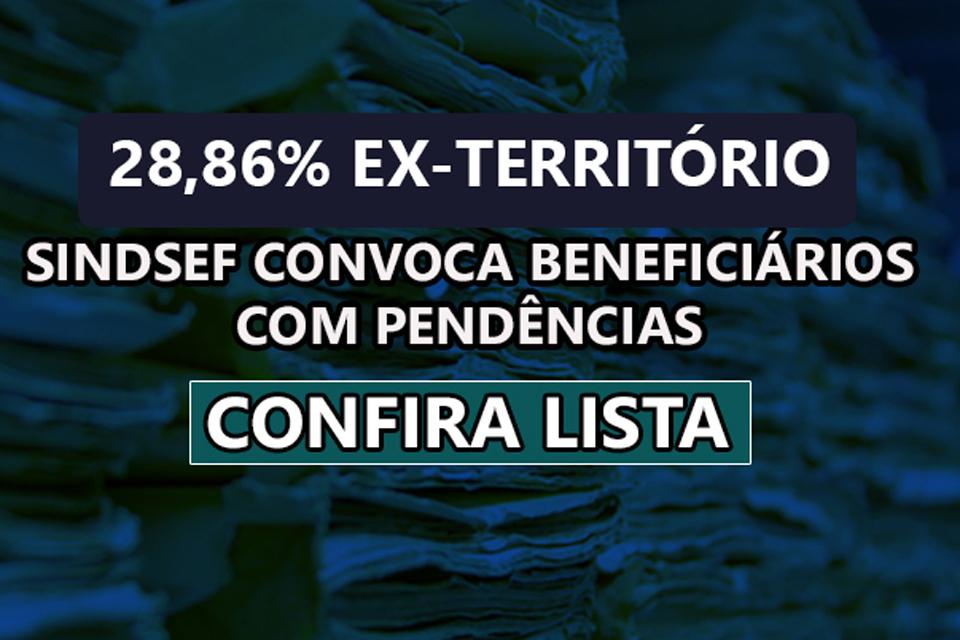 SINDSEF-RO divulga lista de beneficiários do processo de 28,86% do Ex-Território com pendências