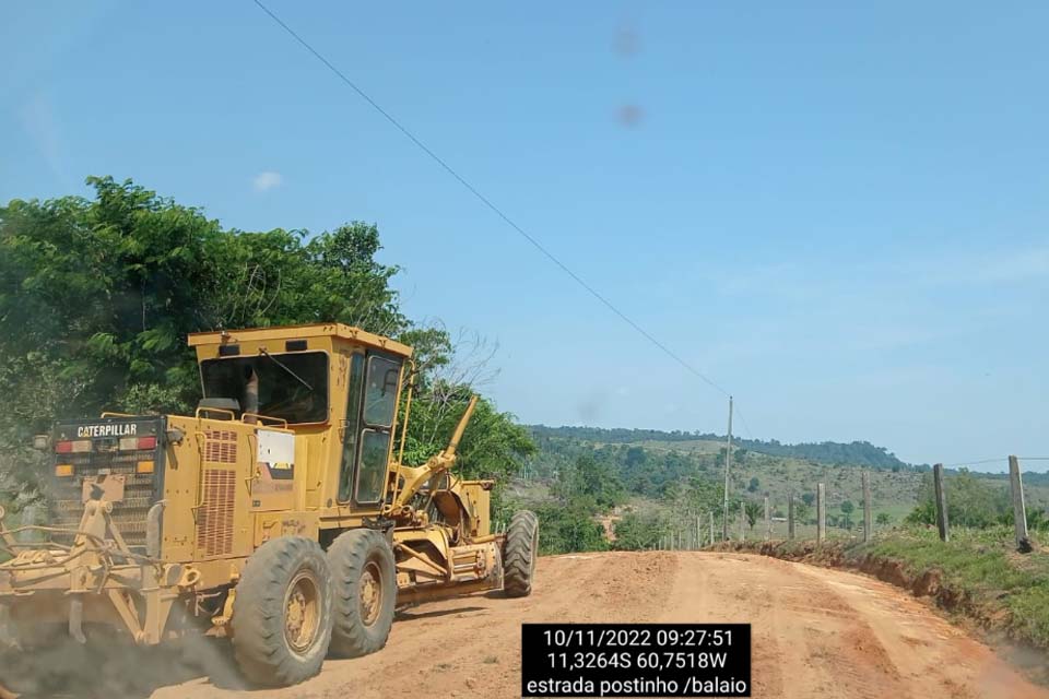 Prefeitura realiza patrolamento nas linhas Rurais Postonho e Balaio