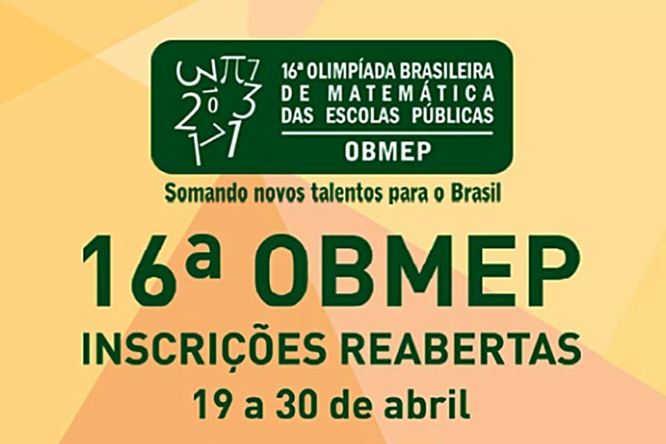 Escolas têm até hoje para se inscrever na Olimpíada de Matemática