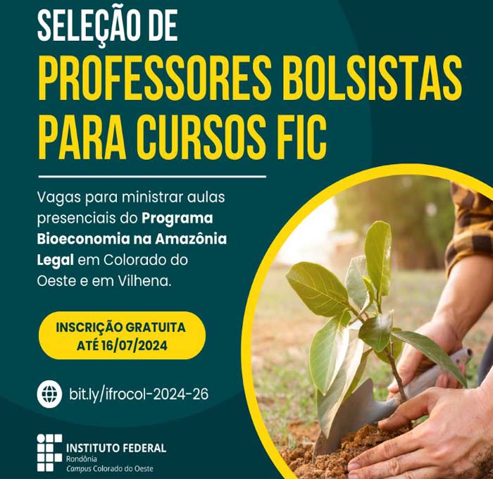 Campus Colorado do Oeste seleciona professores colaboradores bolsistas para cursos de Bioeconomia