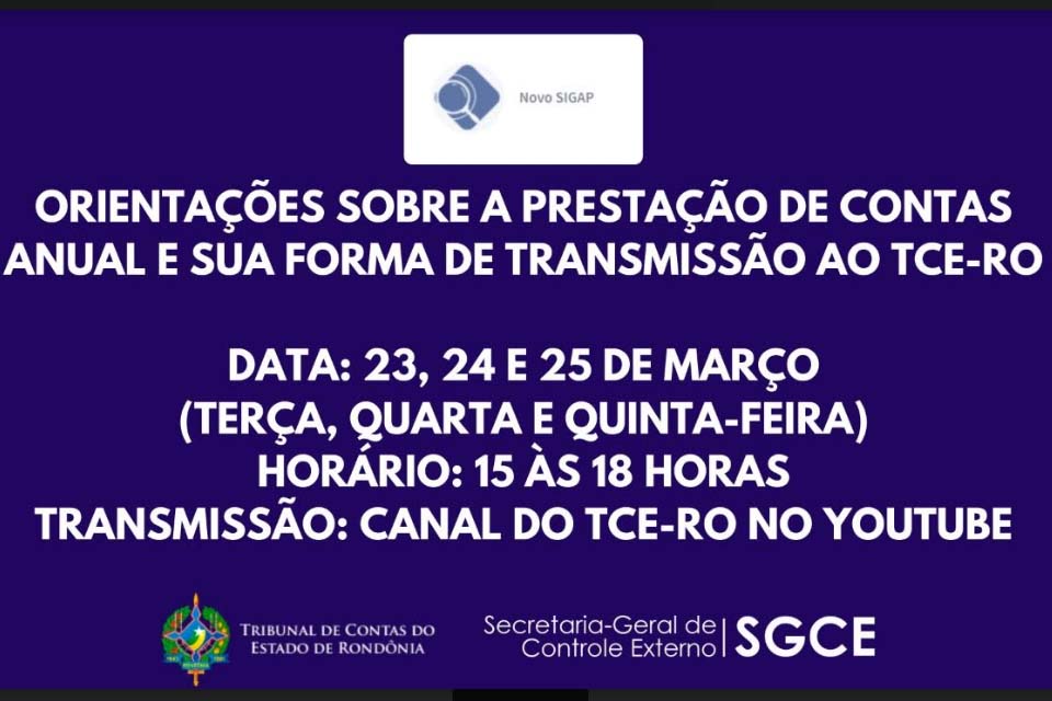 TCE-RO repassará orientações sobre a prestação de contas anual e sua transmissão 