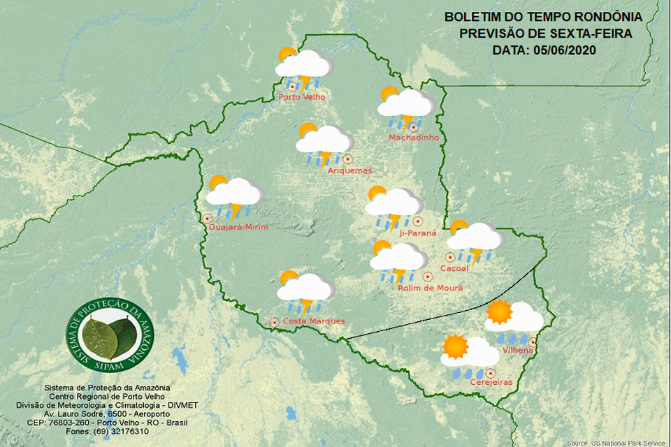 Confira a previsão do tempo para esta sexta-feira em Rondônia