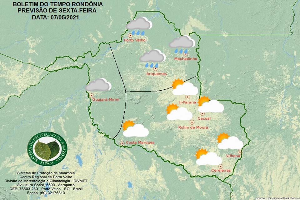 Confira a previsão do tempo para esta sexta-feira em Rondônia