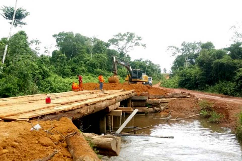 Manutenção na ponte sobre o rio São João na Rondônia 399 é concluída e garante escoamento da produção