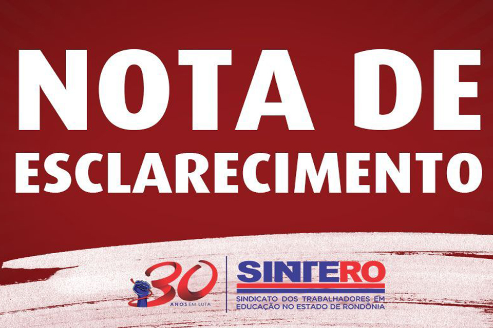 Nota de esclarecimento - Sintero vem a público esclarecer os recentes ataques e inverdades divulgadas nas mídias sociais