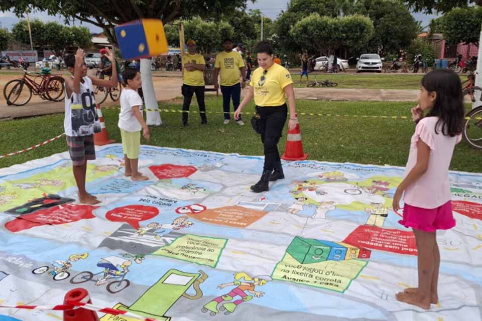 Atividades educativas de trânsito são promovidas em aniversário dos municípios de Campo Novo de Rondônia e Itapuã do Oeste